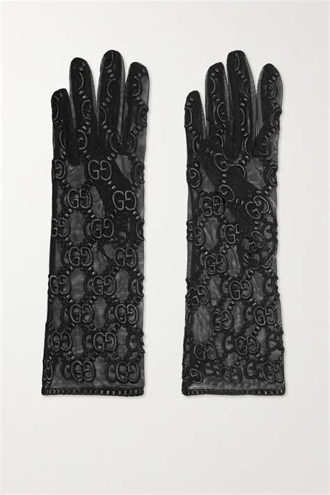 gucci lace gloves price|gucci embroidered tulle gloves.